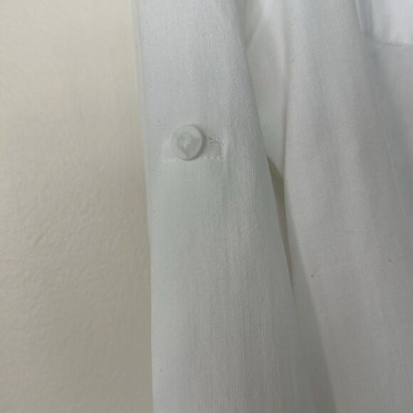 Anthropologie Cloth & Stone White Western Style Shirt Dress L - Picture 4 of 7